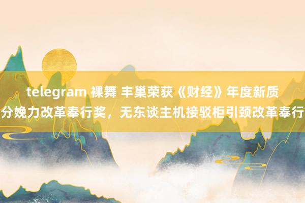 telegram 裸舞 丰巢荣获《财经》年度新质分娩力改革奉行奖，无东谈主机接驳柜引颈改革奉行
