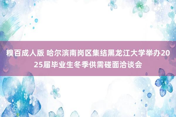 糗百成人版 哈尔滨南岗区集结黑龙江大学举办2025届毕业生冬季供需碰面洽谈会