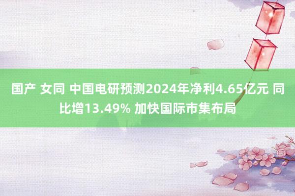 国产 女同 中国电研预测2024年净利4.65亿元 同比增13.49% 加快国际市集布局