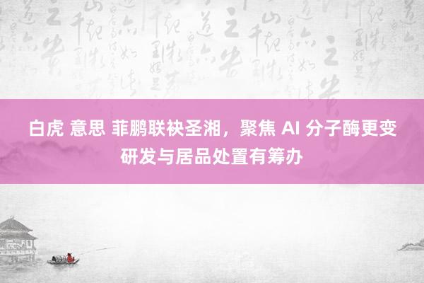 白虎 意思 菲鹏联袂圣湘，聚焦 AI 分子酶更变研发与居品处置有筹办