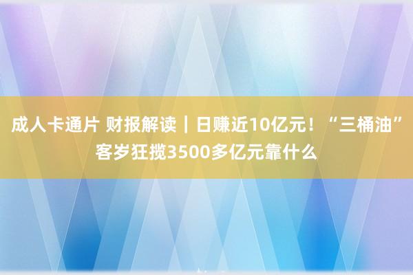 成人卡通片 财报解读｜日赚近10亿元！“三桶油”客岁狂揽3500多亿元靠什么