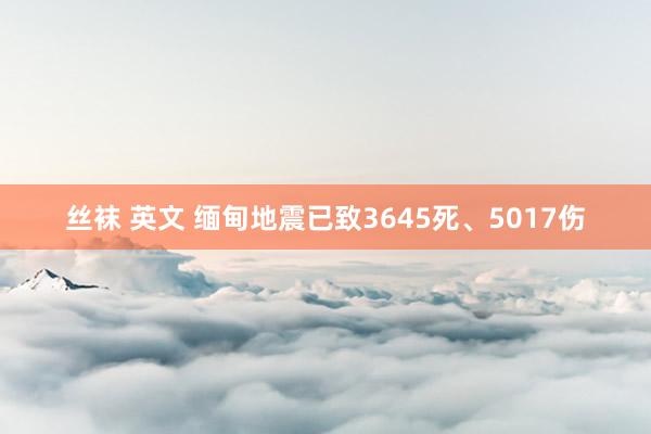 丝袜 英文 缅甸地震已致3645死、5017伤
