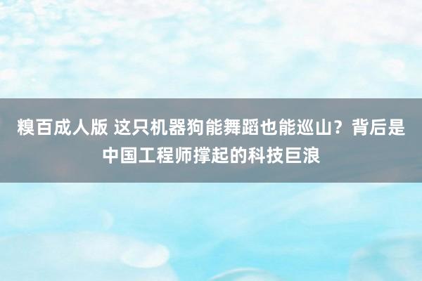糗百成人版 这只机器狗能舞蹈也能巡山？背后是中国工程师撑起的科技巨浪