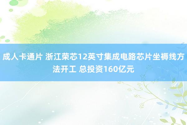 成人卡通片 浙江荣芯12英寸集成电路芯片坐褥线方法开工 总投资160亿元