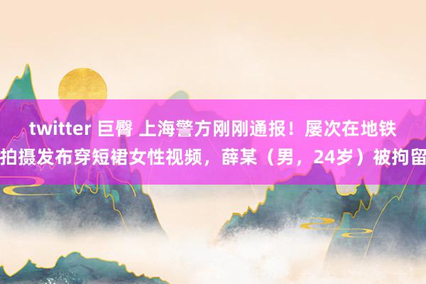 twitter 巨臀 上海警方刚刚通报！屡次在地铁拍摄发布穿短裙女性视频，薛某（男，24岁）被拘留