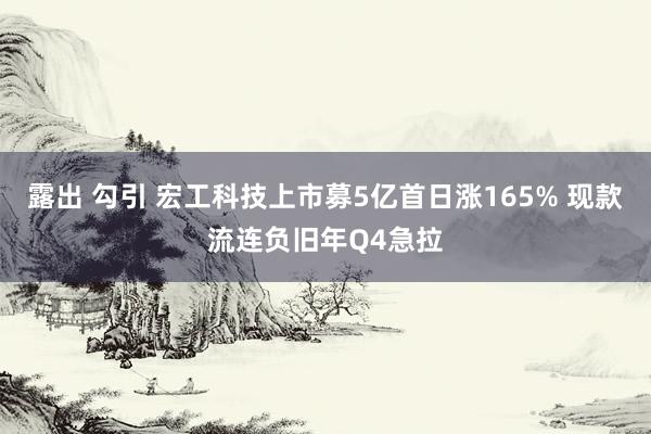 露出 勾引 宏工科技上市募5亿首日涨165% 现款流连负旧年Q4急拉