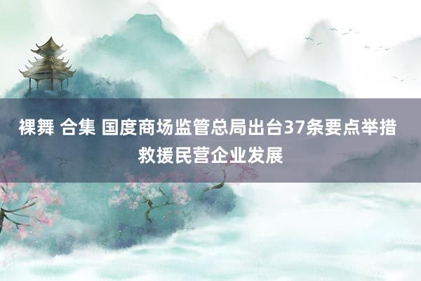 裸舞 合集 国度商场监管总局出台37条要点举措 救援民营企业发展