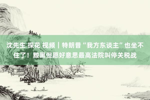 沈先生 探花 视频｜特朗普“我方东谈主”也坐不住了！黢黑但愿好意思最高法院叫停关税战