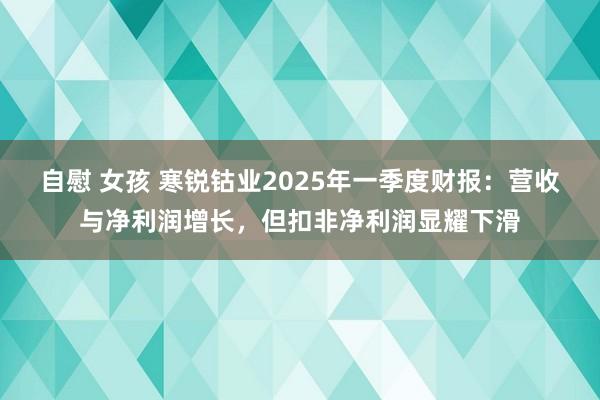 自慰 女孩 寒锐钴业2025年一季度财报：营收与净利润增长，但扣非净利润显耀下滑