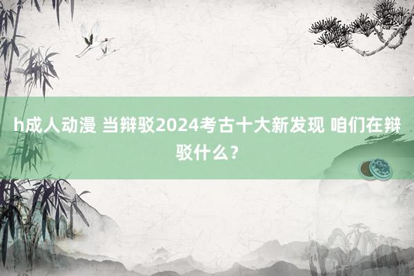 h成人动漫 当辩驳2024考古十大新发现 咱们在辩驳什么？